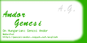 andor gencsi business card